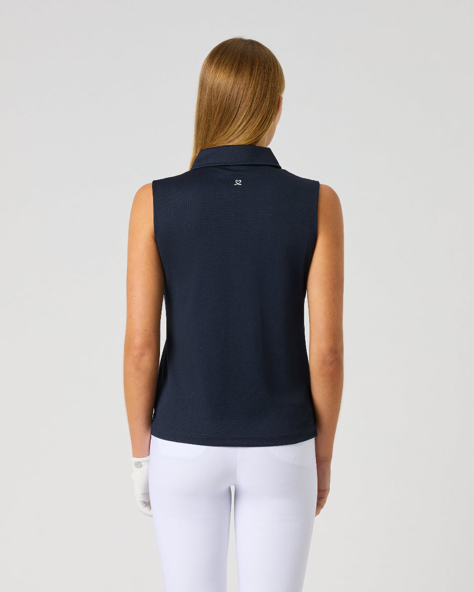 Daily Sports Peoria Dark Navy Sleeveless Polo Shirt