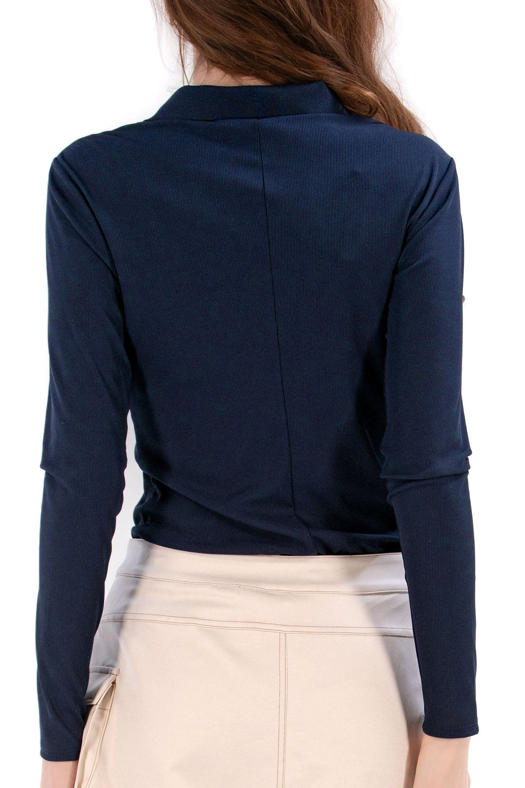 Foray Golf Rib V-Neck Long Sleeve Polo