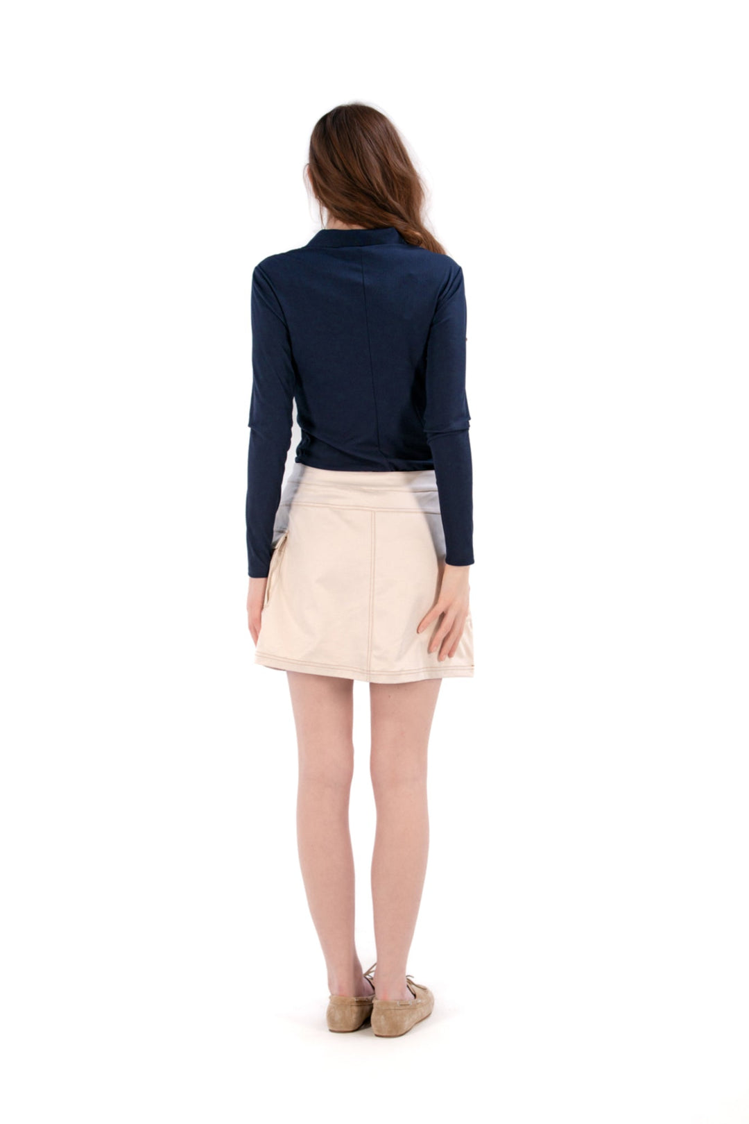 Foray Golf Rib V-Neck Long Sleeve Polo