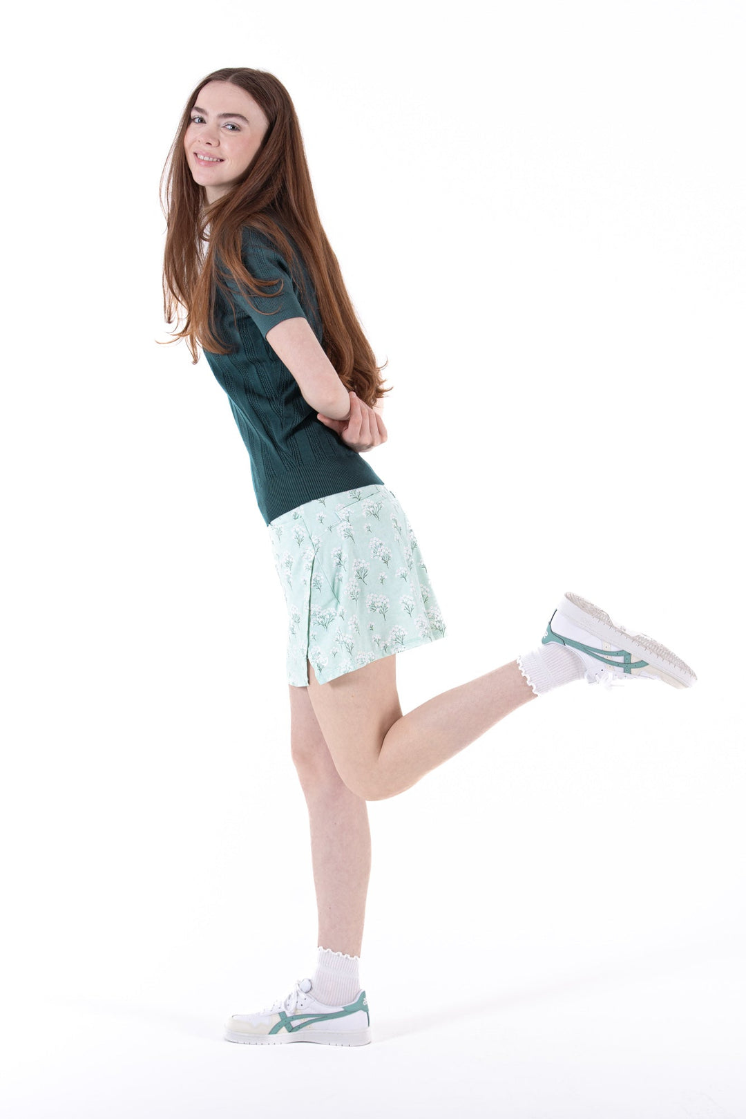 Foray Golf Misty Jade Notch Hem Skort