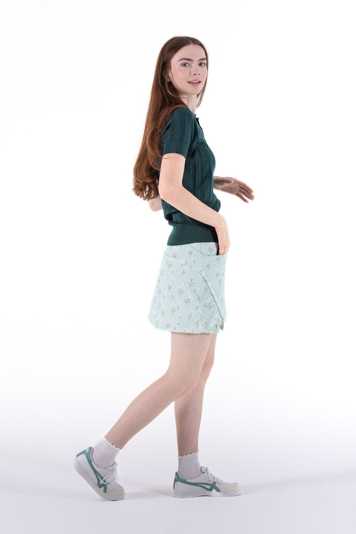 Foray Golf Misty Jade Notch Hem Skort