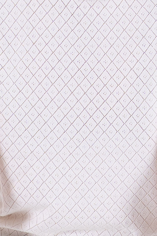 Foray Golf Natural White Pointelle Knit Short Sleeve Polo