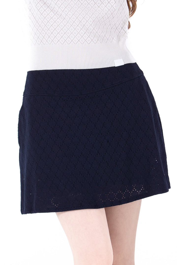 Foray Golf Navy Stretch Eyelet Skort