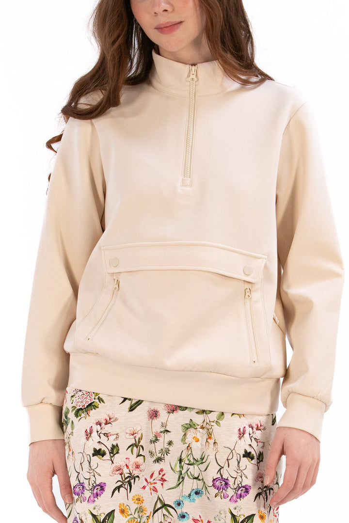 Foray Golf Cream Neoprene Half-Zip Pullover