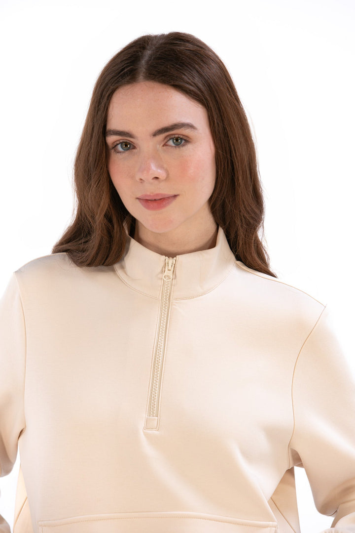 Foray Golf Cream Neoprene Half-Zip Pullover