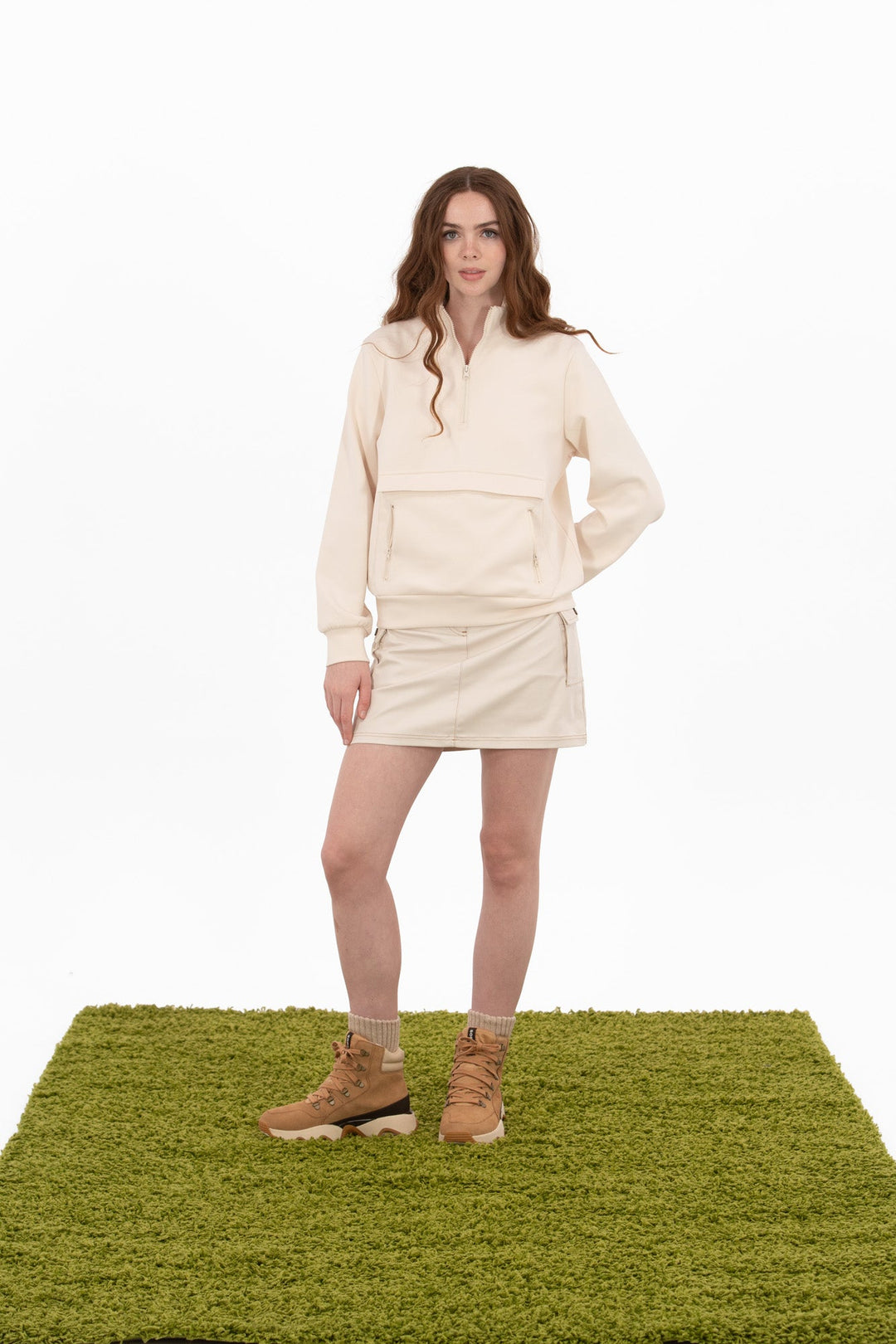 Foray Golf Cream Neoprene Half-Zip Pullover