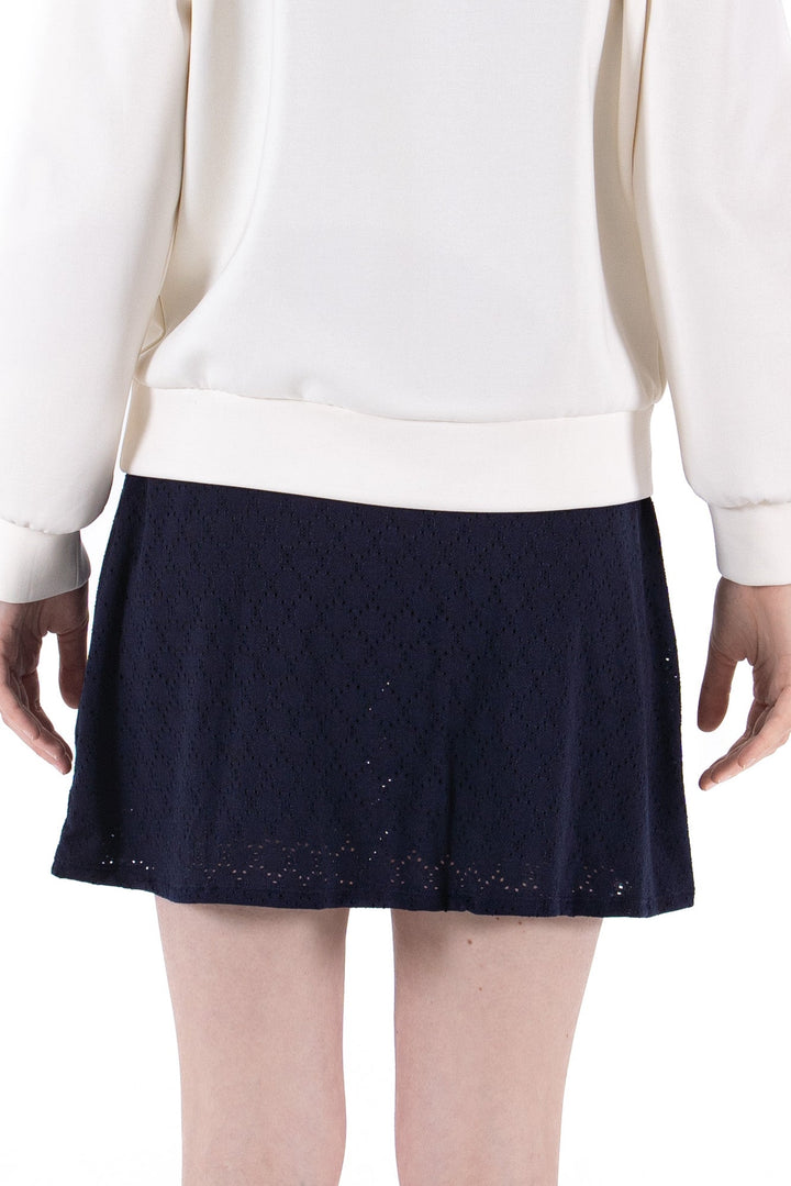 Foray Golf Navy Stretch Eyelet Skort