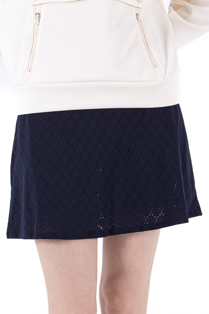 Foray Golf Navy Stretch Eyelet Skort