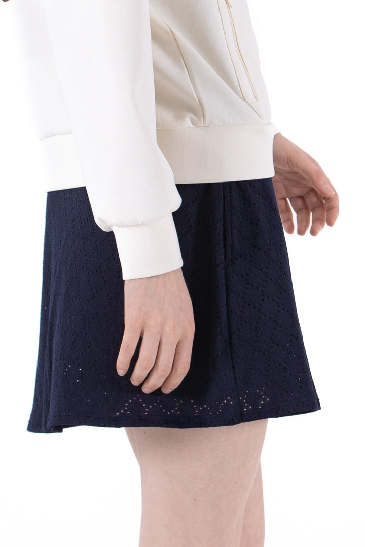 Foray Golf Navy Stretch Eyelet Skort
