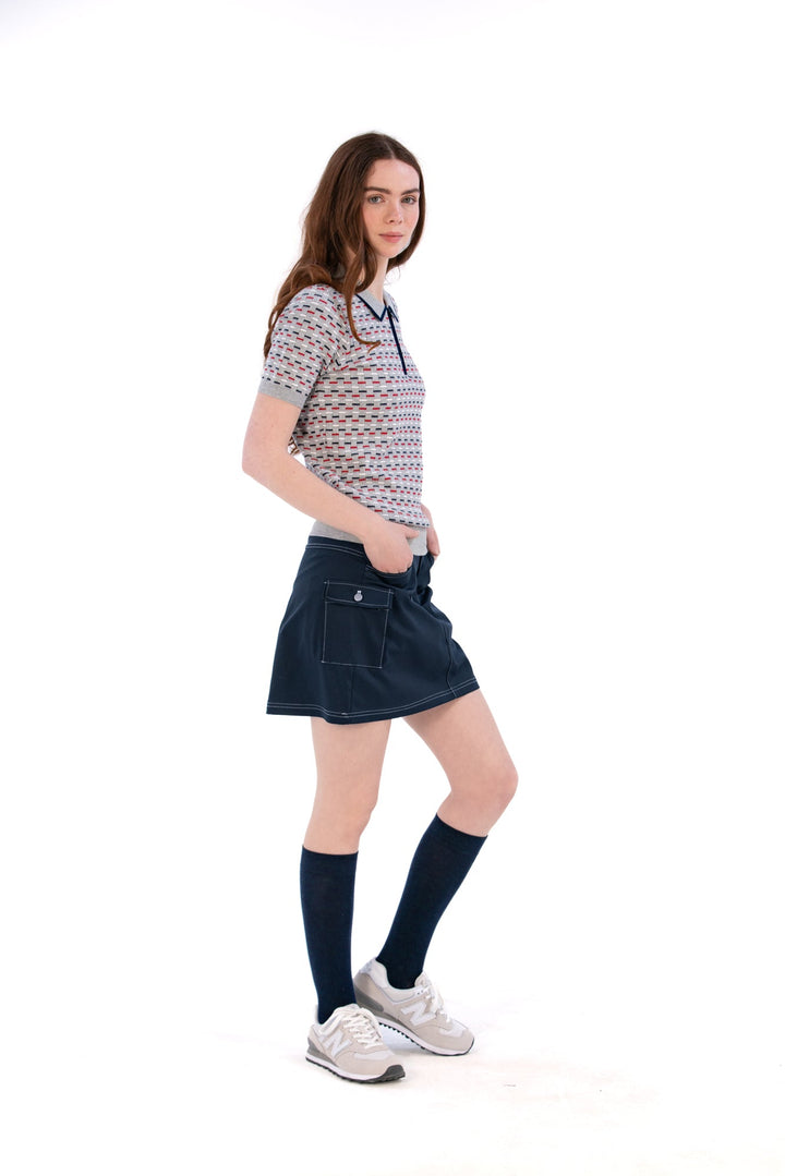 Foray Golf Ecru Cargo Pocket Twill Skort