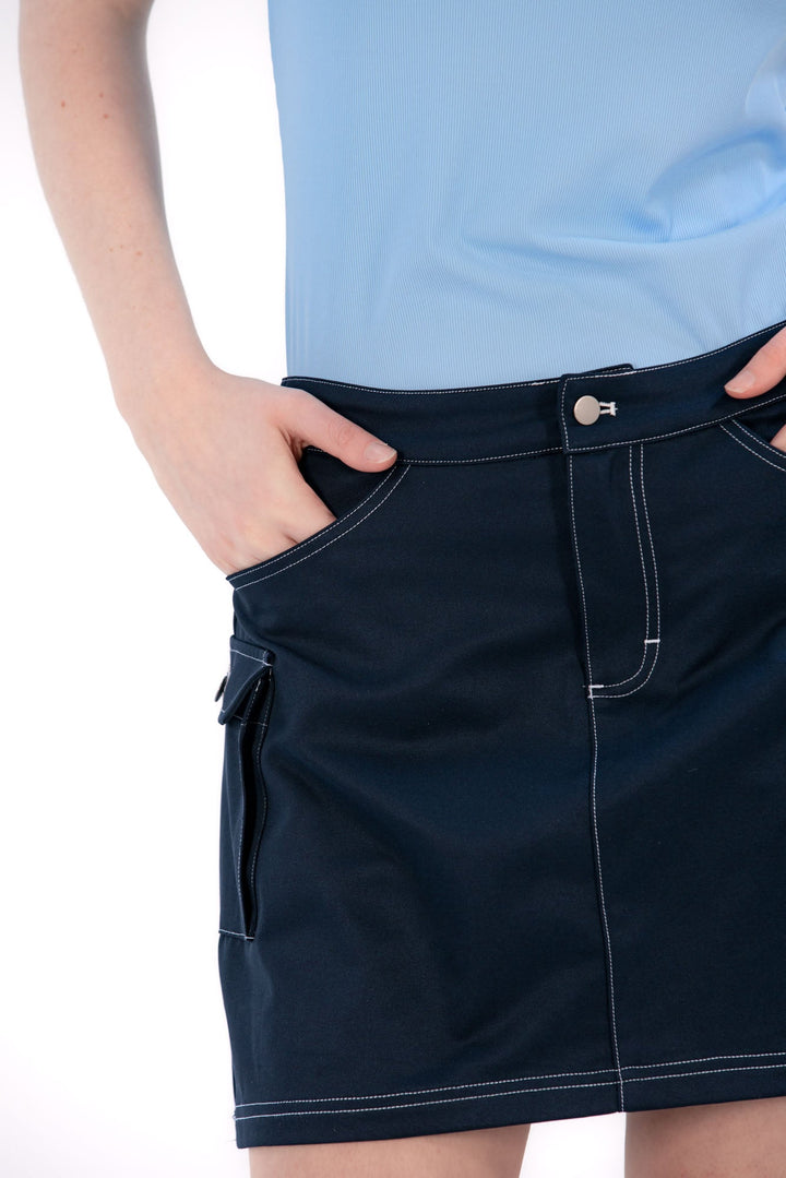 Foray Golf Ecru Cargo Pocket Twill Skort