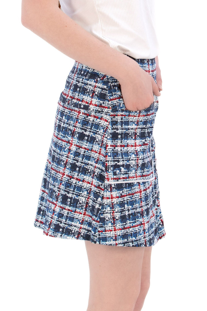 Foray Golf Front Pleat Plaid Skort