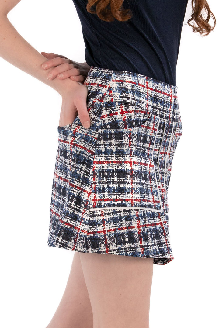 Foray Golf Front Pleat Plaid Skort