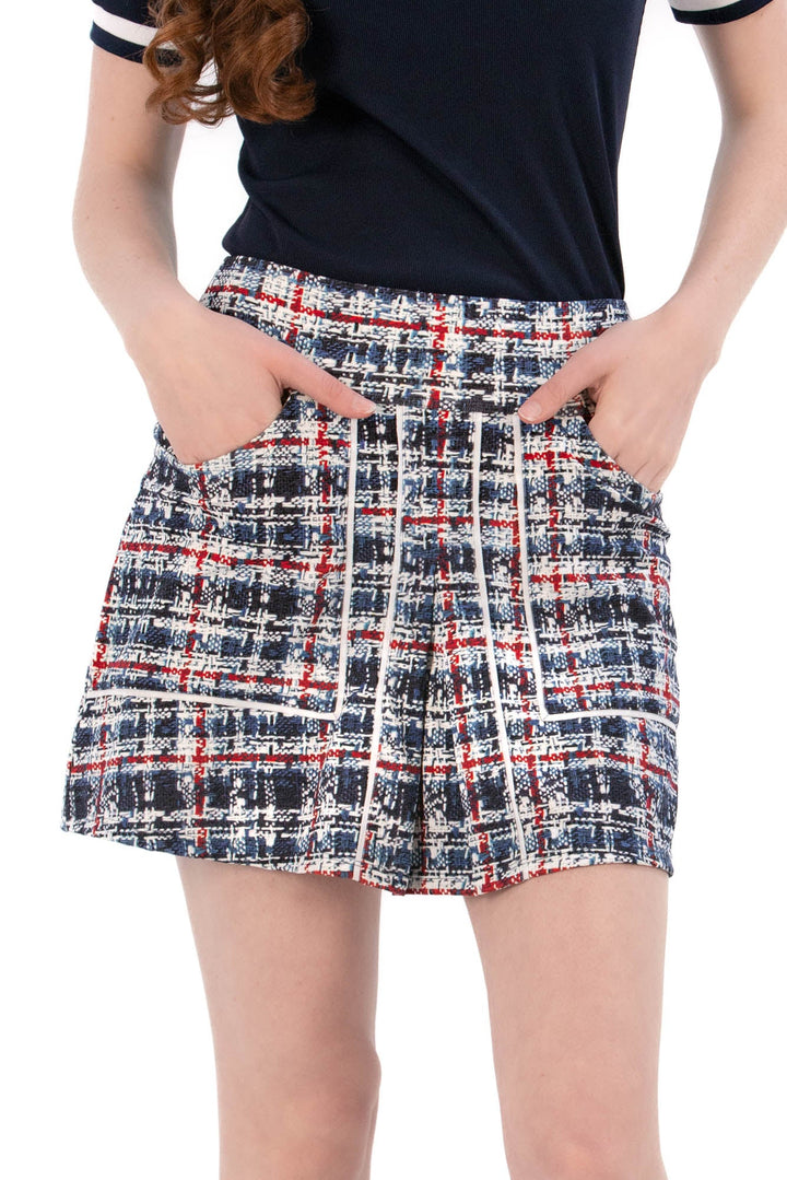 Foray Golf Front Pleat Plaid Skort