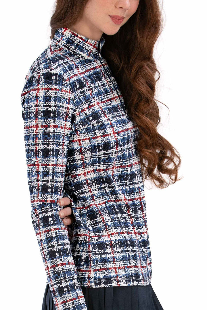 Printed Rib Quarter Zip