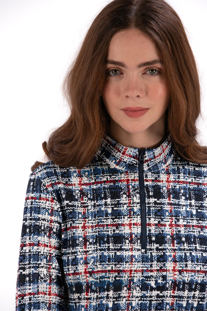 Printed Rib Quarter Zip