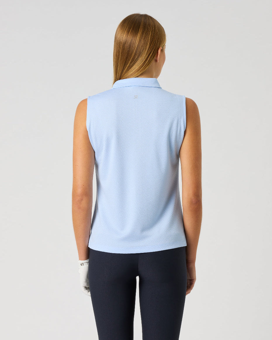 Daily Sports Peoria Light Blue Sleeveless Polo Shirt