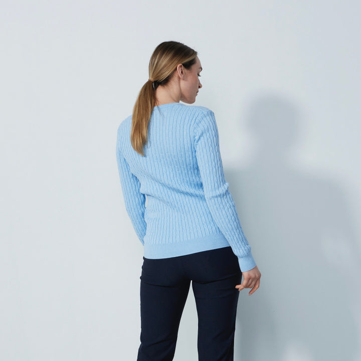Daily Sports Madelene Cable Knit V-Neck Sweater