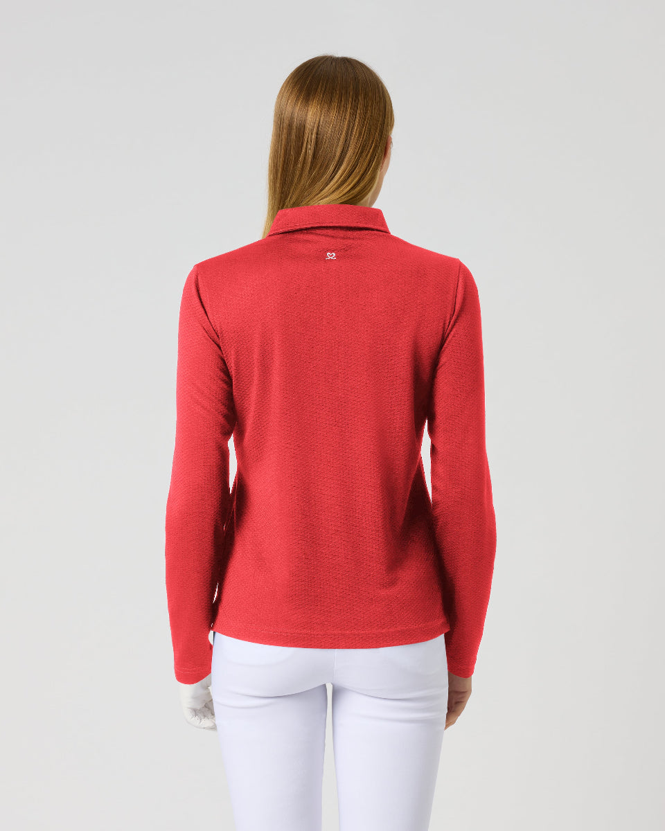 Daily Sports Peoria Poppy Red Long Sleeve Polo