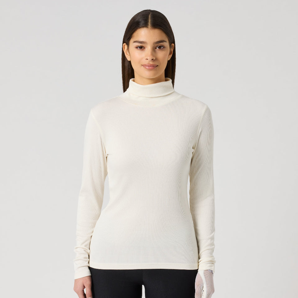 Daily Sports Ancona Ivory Long Sleeve Roll Neck Top