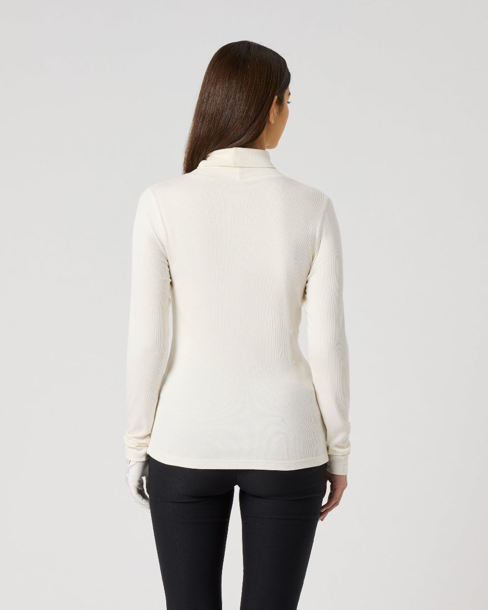 Daily Sports Ancona Ivory Long Sleeve Roll Neck Top