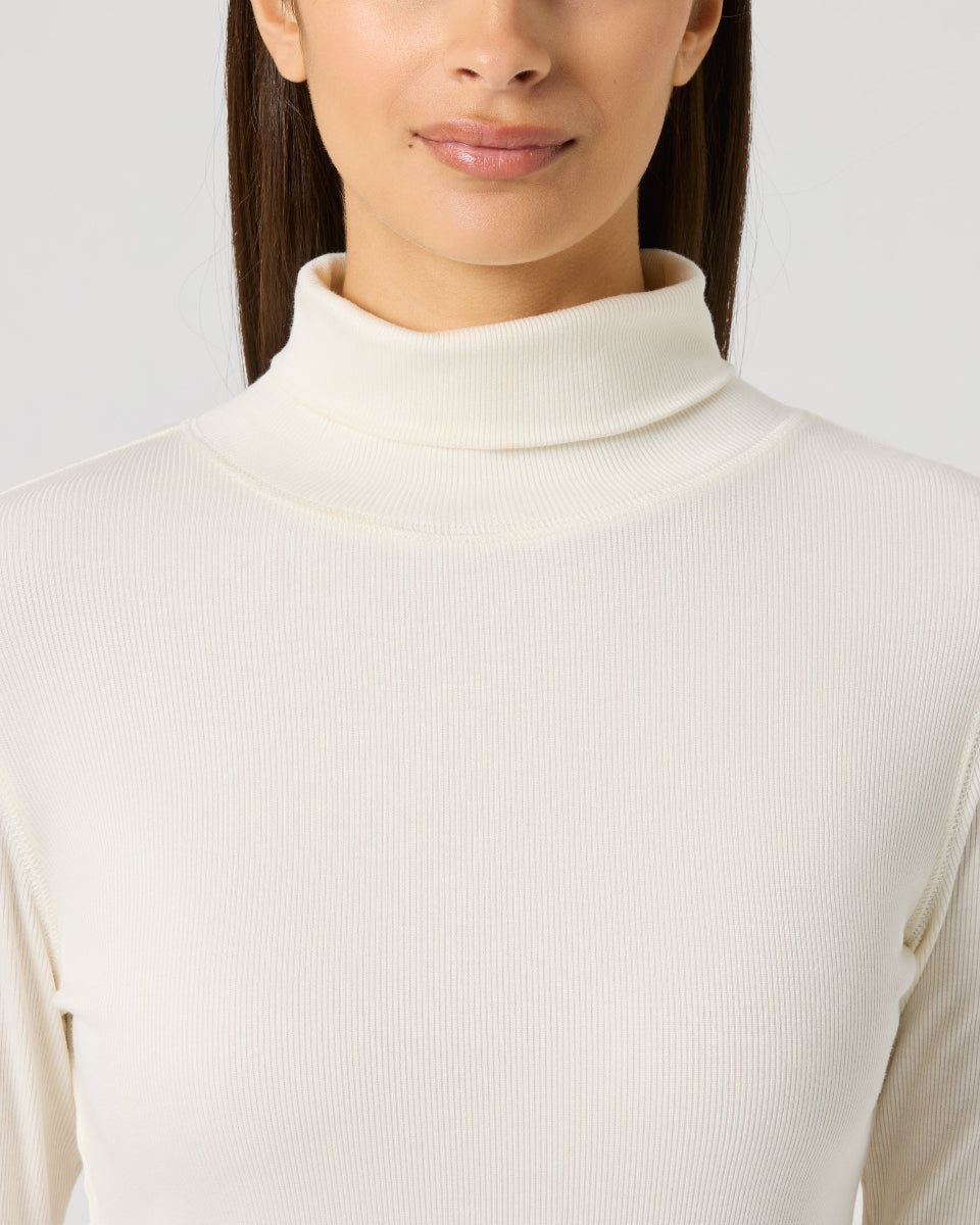 Daily Sports Ancona Ivory Long Sleeve Roll Neck Top