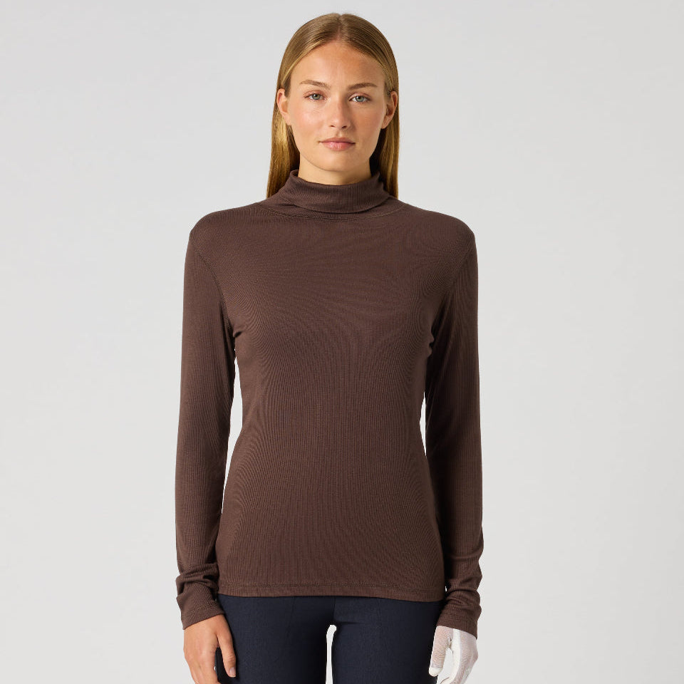 Daily Sports Ancona Brownie Long Sleeve Roll Neck Top