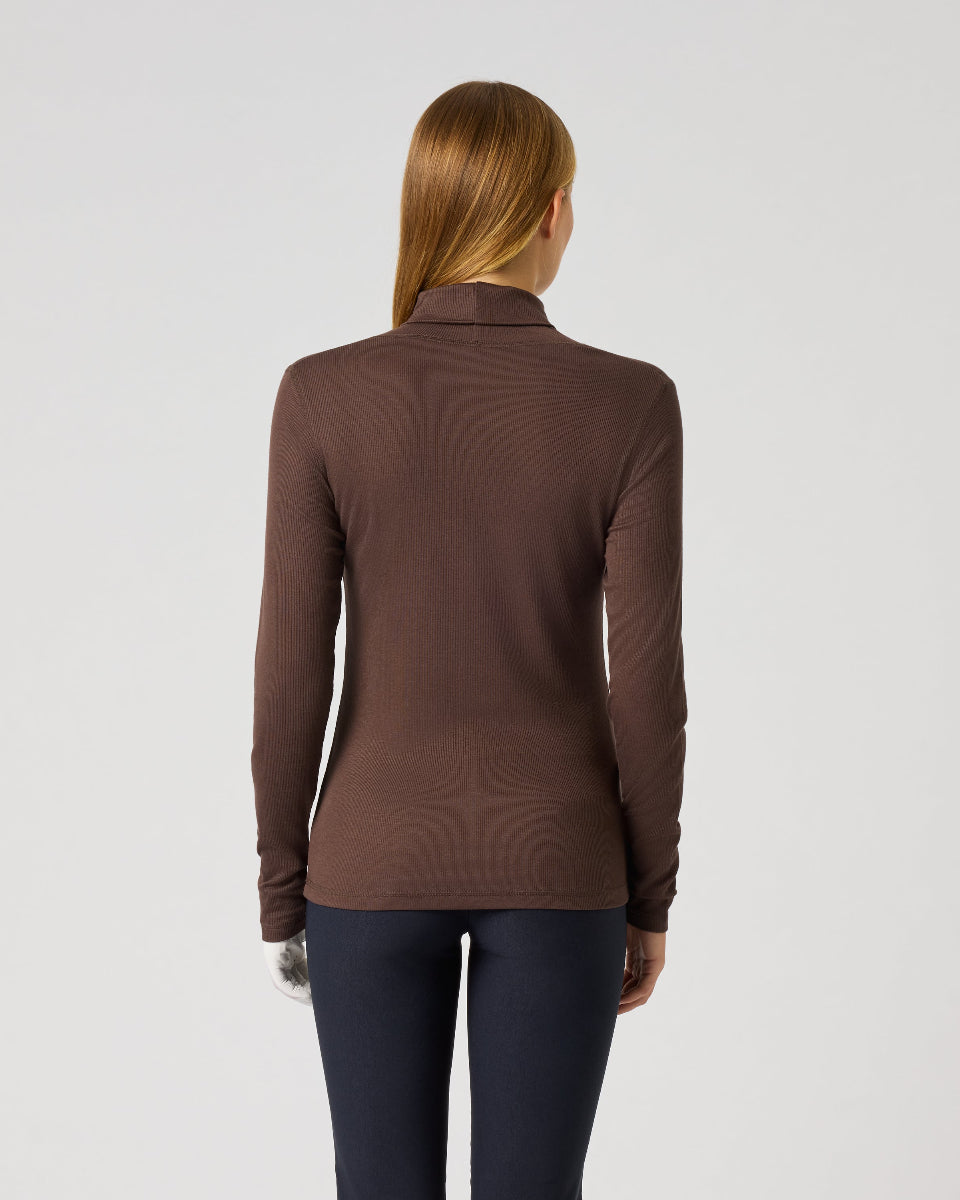 Daily Sports Ancona Brownie Long Sleeve Roll Neck Top