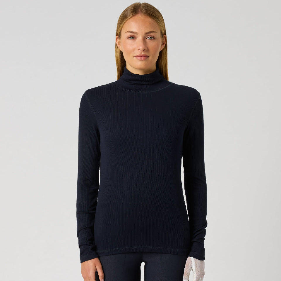 Daily Sports Ancona Dark Navy Long Sleeve Turtle Neck Top