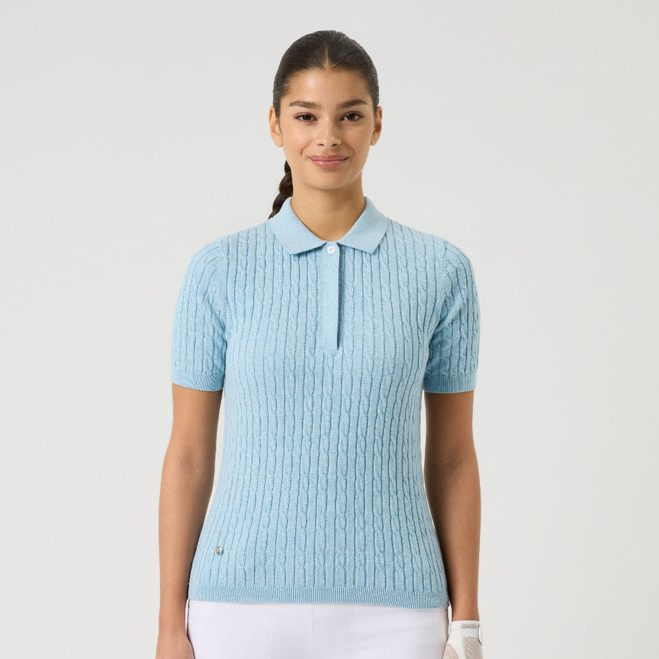 Daily Sports Madelene Short Sleeve Cable Knit Polos