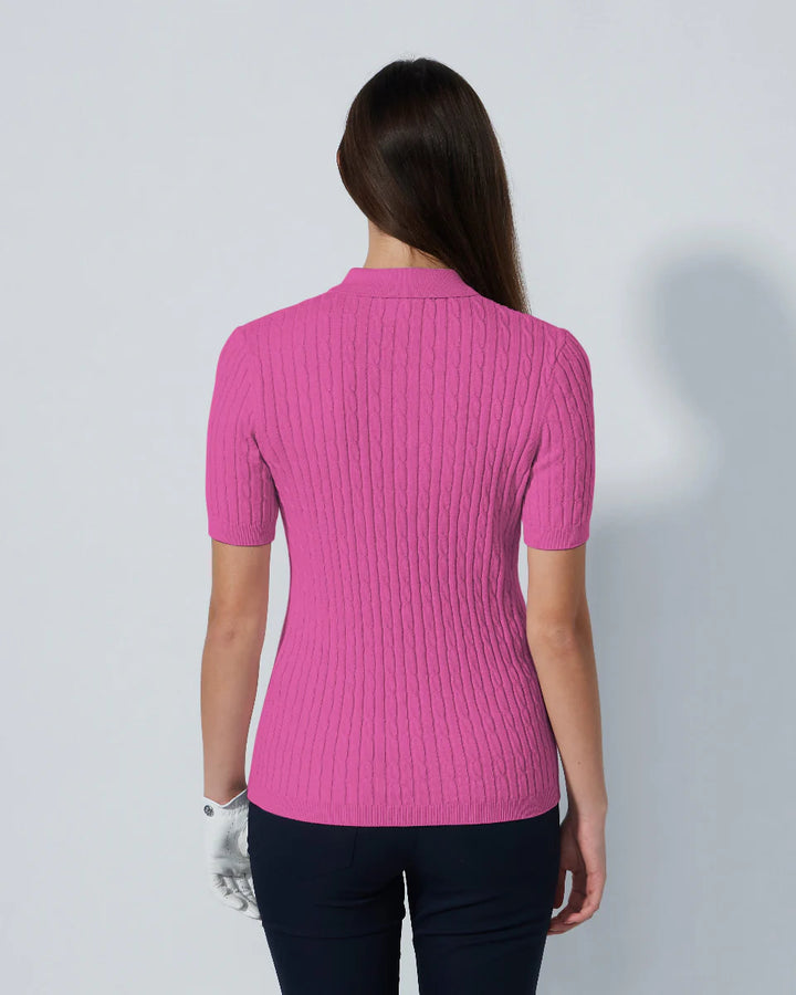 Daily Sports Madelene Cable Knit Short Sleeve Polo [PS26]