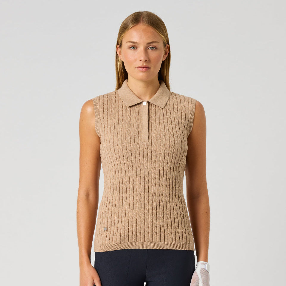 Daily Sports Madelene Sleeveless Cable Knit Polo