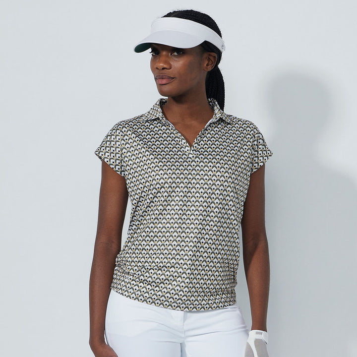 Daily Sports Diamond Geo Printed Air Cap Sleeve Polo