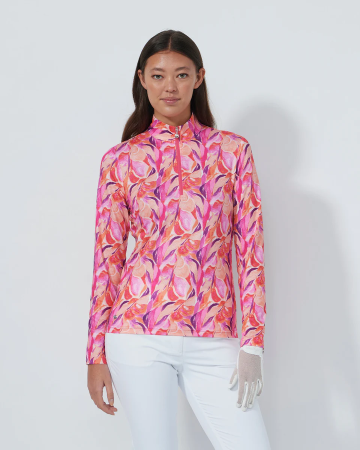 Daily Sports Sheermotion Artsy Leaf Long Sleeve Mock [PS26]