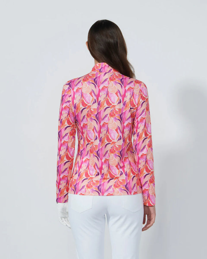 Daily Sports Sheermotion Artsy Leaf Long Sleeve Mock [PS26]