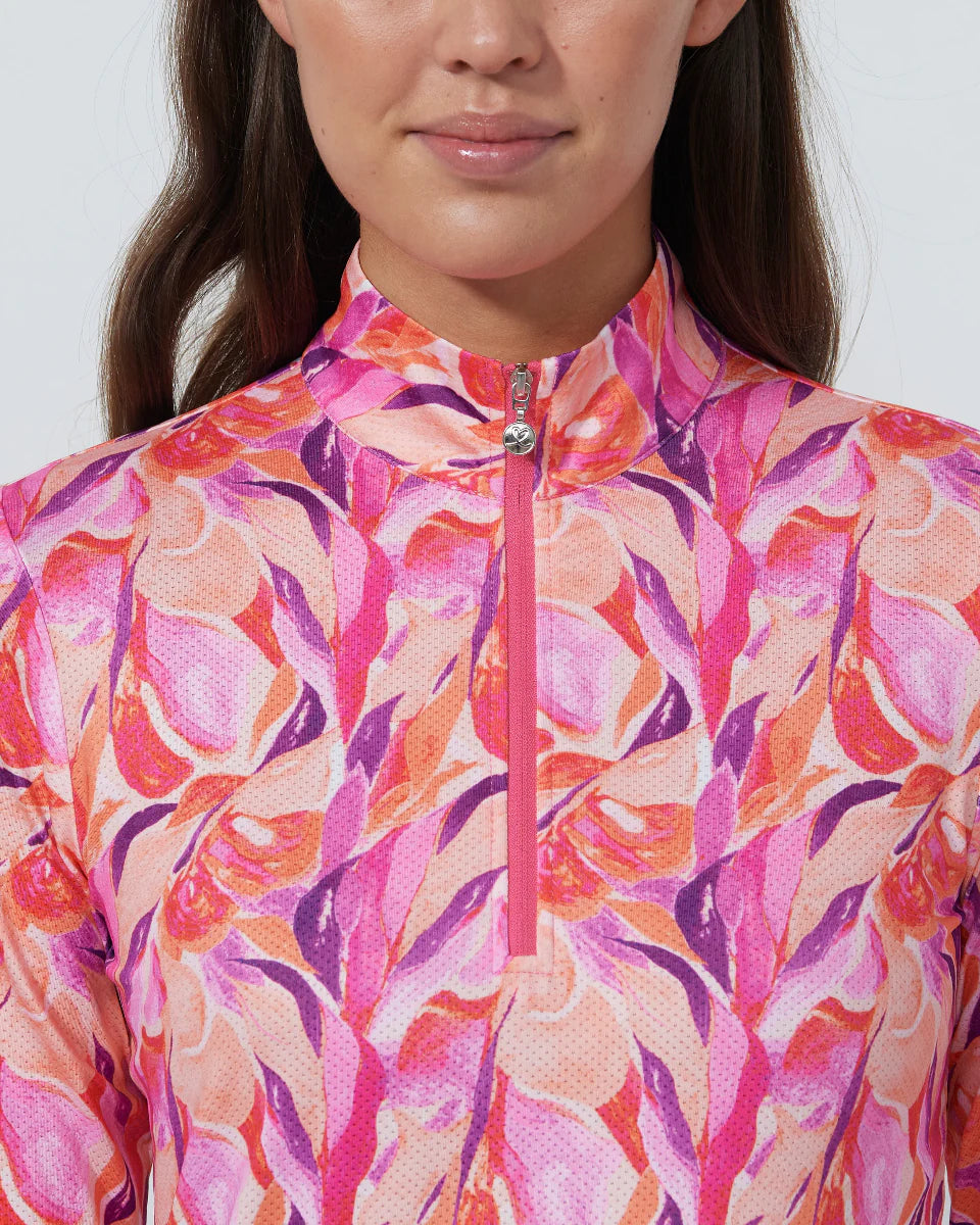 Daily Sports Sheermotion Artsy Leaf Long Sleeve Mock [PS26]