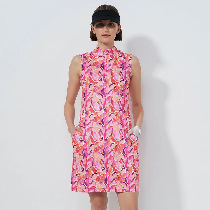 Daily Sports Sheermotion Artsy Leaf Sleeveless Dress