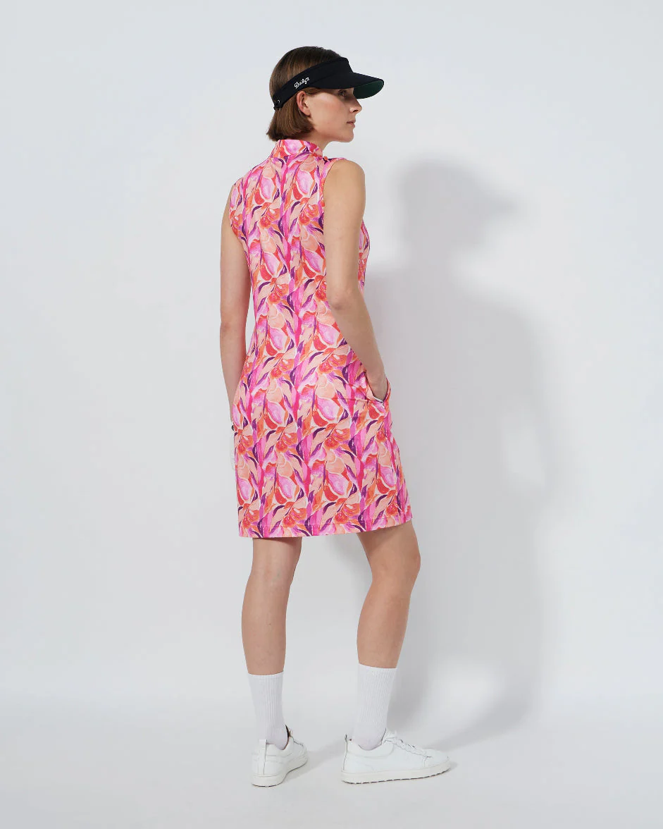 Daily Sports Sheermotion Artsy Leaf Sleeveless Dress