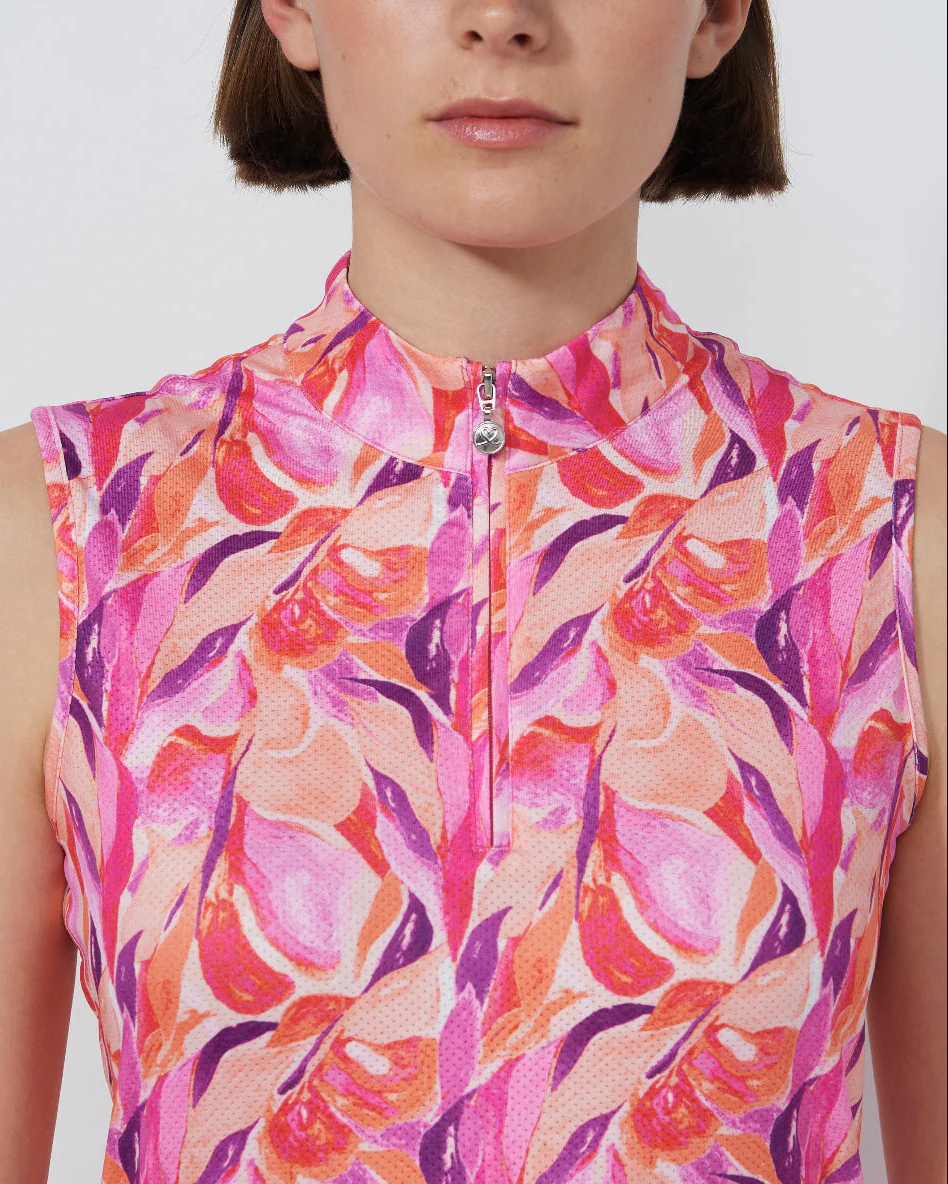Daily Sports Sheermotion Artsy Leaf Sleeveless Dress