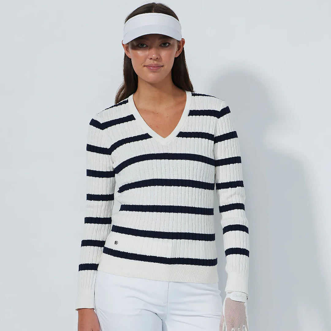 Daily Sports Madelene Navy White Stripe Sweater