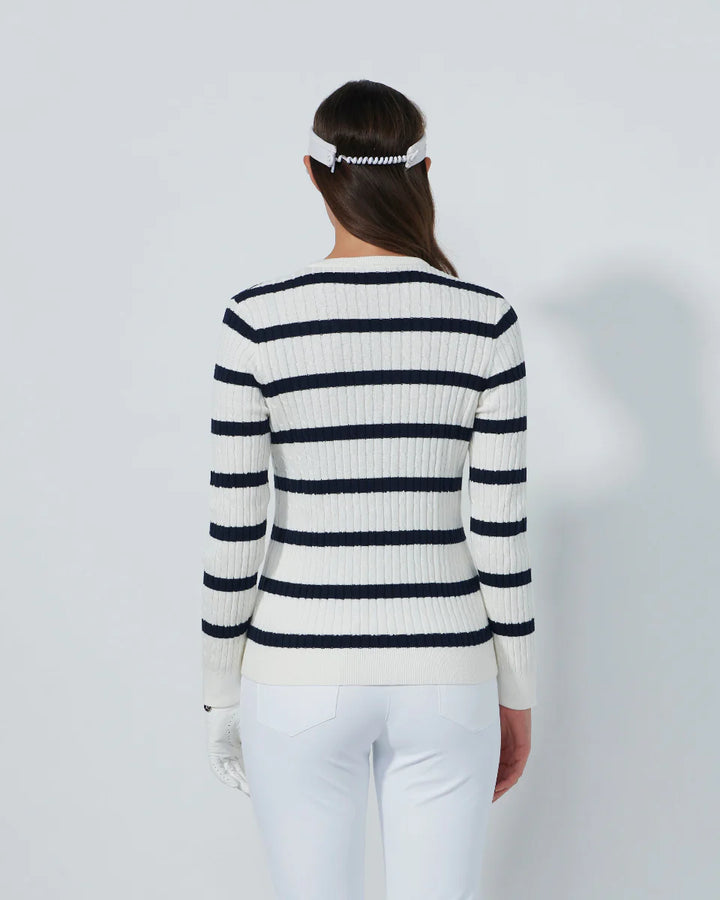 Daily Sports Madelene Navy White Stripe Sweater