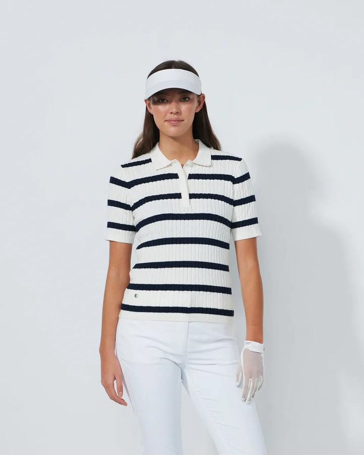 Daily Sports Madelene Navy White Stripe SS Sweater