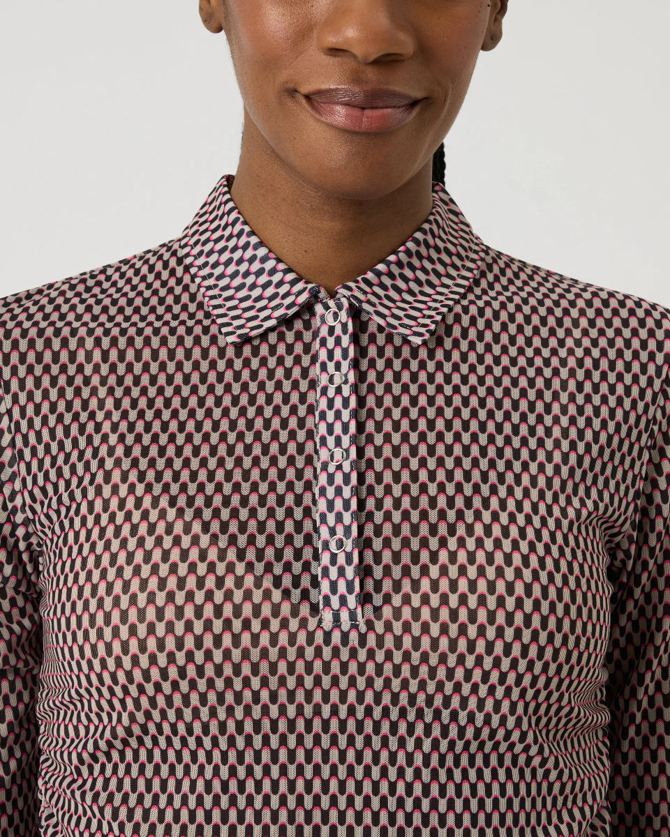 Daily Sports Breeze Abstract Wave 3/4 Sleeve Polo [2026]