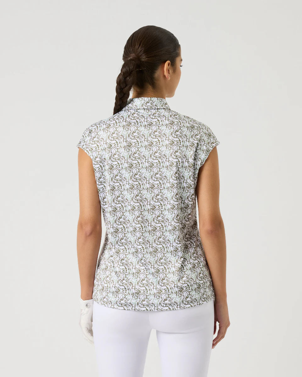 Daily Sports Abstract Swirl Cap Sleeve Polo [SS26]