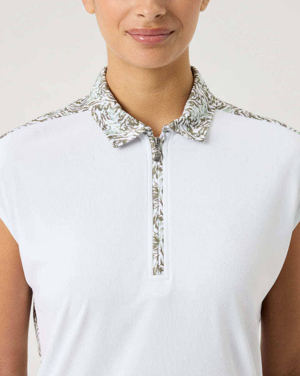 Daily Sports Abstract Swirl Cap Sleeve Polo [SS26]