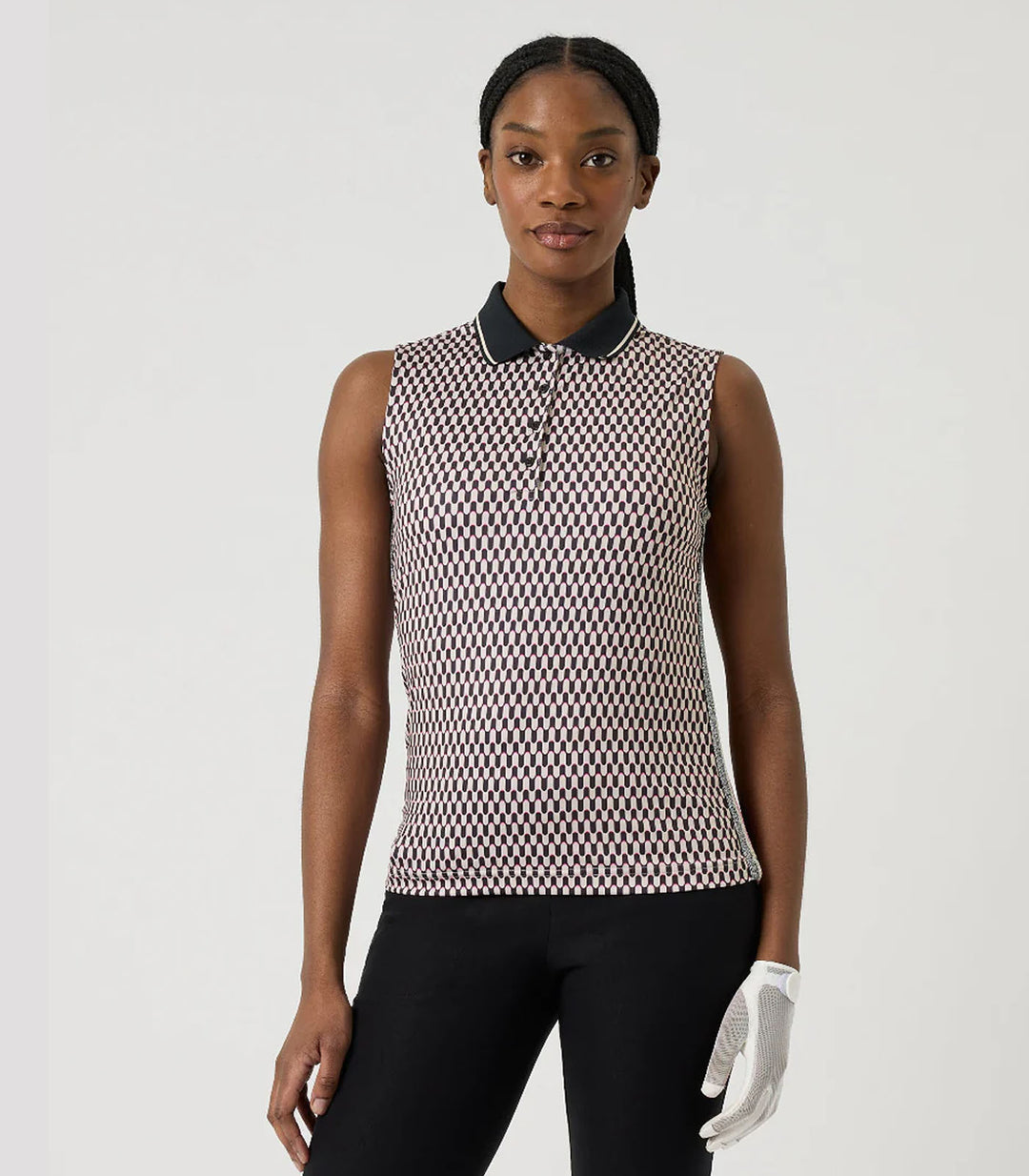 Daily Sports Geometric Abstract Wave Sleeveless Polo [2026]