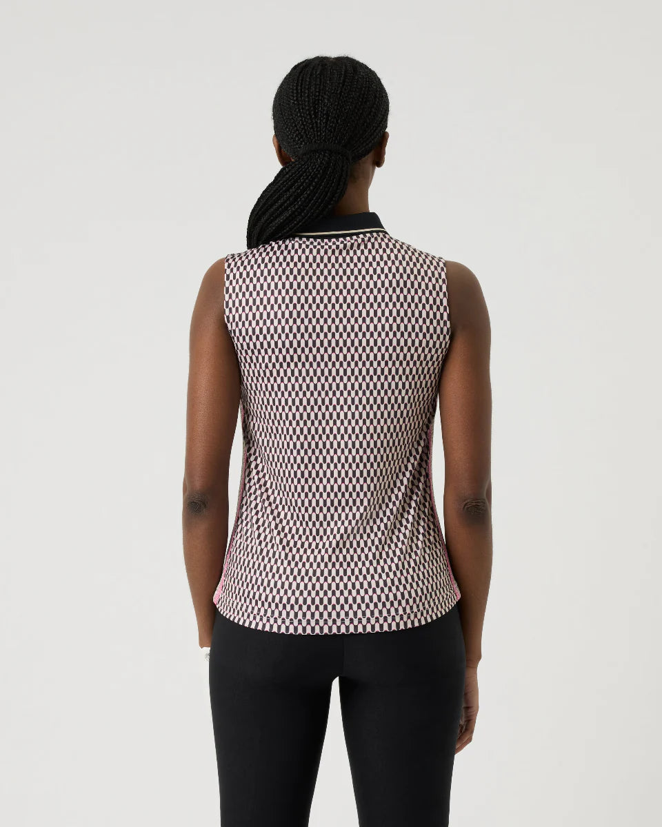 Daily Sports Geometric Abstract Wave Sleeveless Polo [2026]