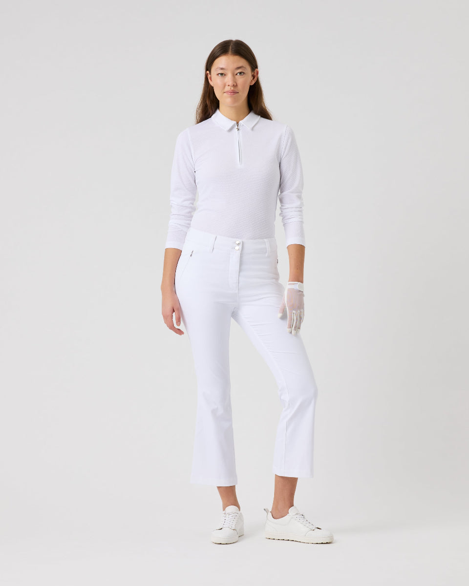 Daily Sports Flare Lyric White Ankle Pants