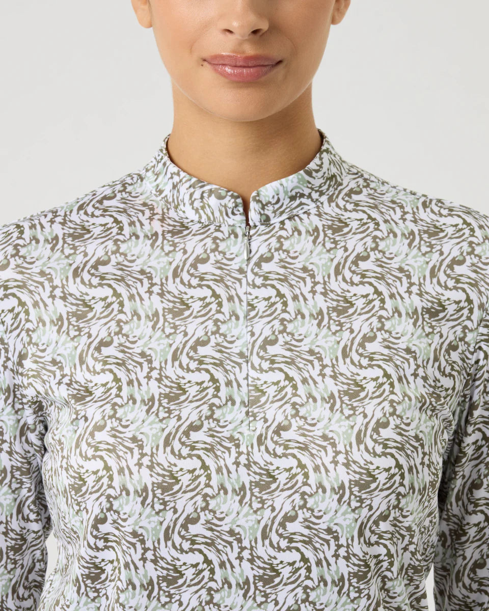 Daily Sports Abstract Swirl Long Sleeve Polo [SS26]