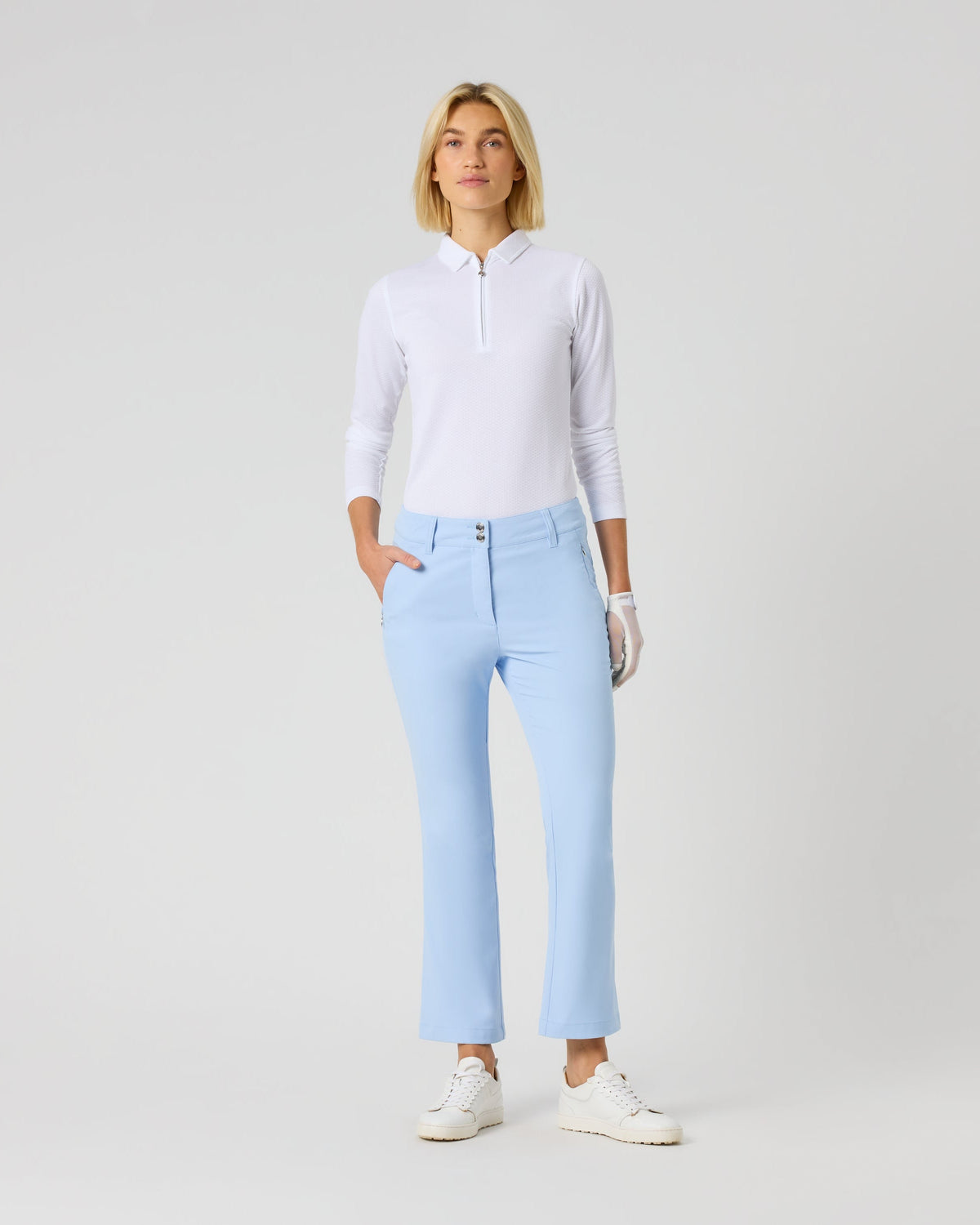 Daily Sports Flare Lyric Light Blue Ankle Pants